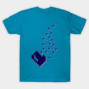 Dissolving pixel heart T-Shirt